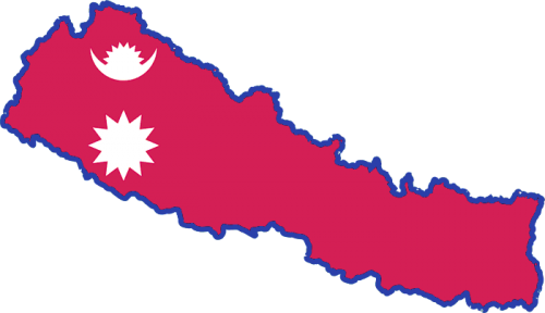 Nepal Map with flag